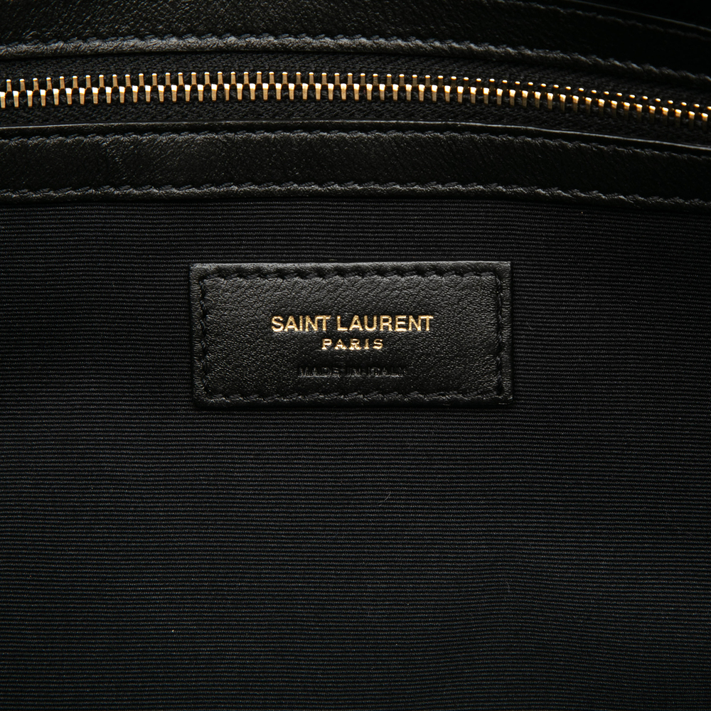 Pre-Loved Saint Laurent Bicolor Canvas and Leather Cabas Tote - Picture 5 of 7